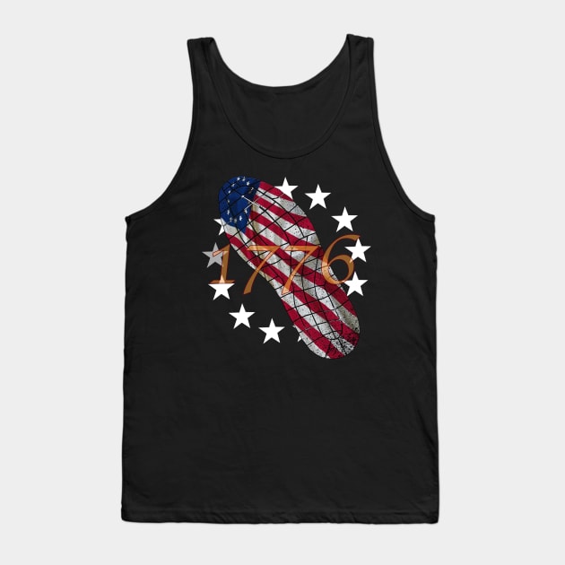 1776 American Revolution Flag in Shoe Print Tank Top by StephJChild